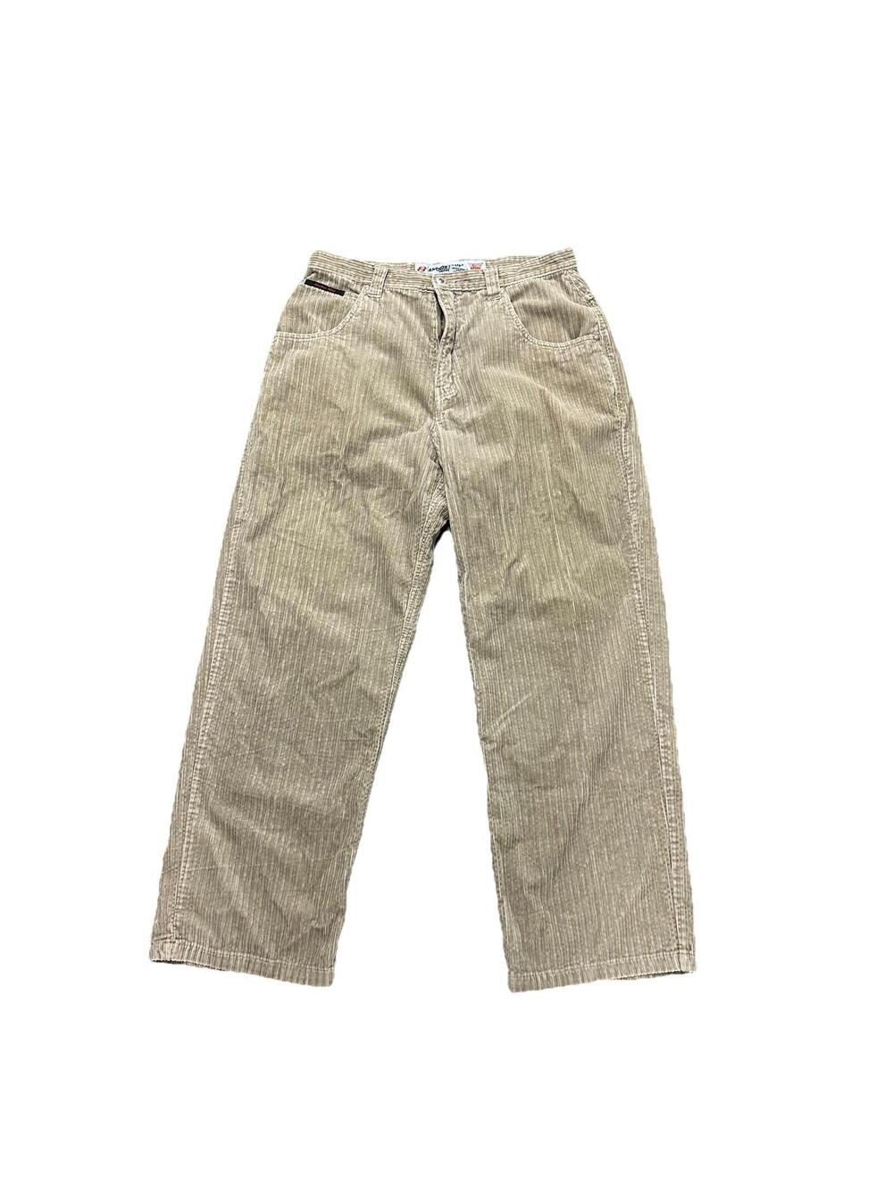 Anchor Blue Pants Mens Brown Beyond Baggy Skater Y2K Vintage Corduroy 34 Jeans